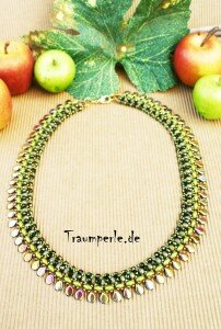 Anleitung Kette Pipsy Grün-Gold incl. Material von Tanja Fritsche