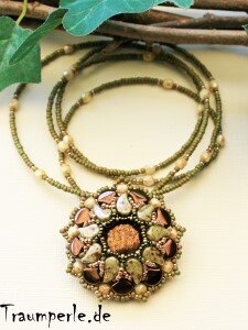 Anleitung Kette Sunshine Grün-Braun incl. Material...