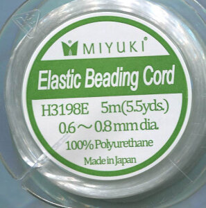0,6-0,8mm Miyuki Fädelgummi Klar 5m