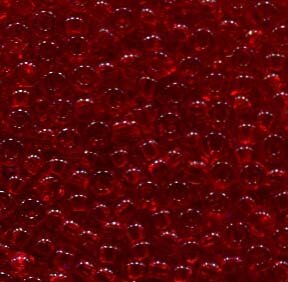 250gr. 2,6mm Rocailles Rot Transparent  90070