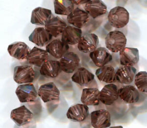 3mm Preciosa Doppelkegel Light Burgundy