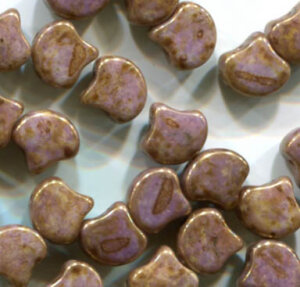 MATUBO® GINKO LEAF BEADS CHALK SENEGAL BROWN-PURPLE 03000/15695