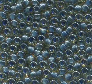 4mm Rocailles Gelb mit Blaueinzug 11022