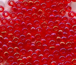 2,6mm Rocailles Transparent Rot Rainbow 91070