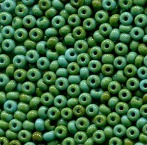 2,6mm Rocailles Opak Turquoise Travertin 69930