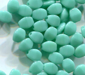 5x3mm Czech Pinch Beads TURQUOISE GREEN 63130