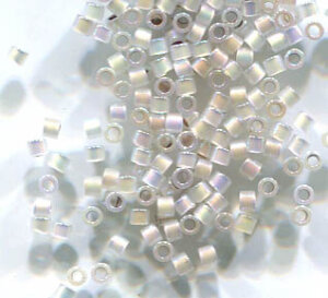 11/0 Delica White Opal Silverlined Rainbow 223