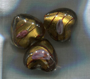 Glasperlen Herz Topaz