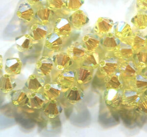 4mm Preciosa Doppelkegel Citrine 2 x AB