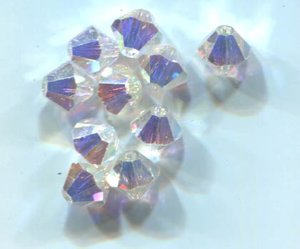 6mm Preciosa Doppelkegel Crystal 2 x AB