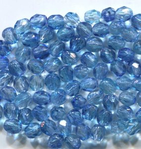 4mm Facettiert Crystal Partially Sapphire Colored...