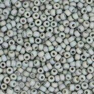 11/0 Roc. Opaque Glazed Frosted Rainbow Cadet Grey 4705