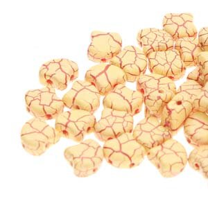 MATUBO® GINKO LEAF BEADS OPAK LIGHT YELLOW/ DARK RED IONIC 02010/24606