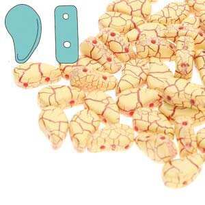 Paisley Duo Beads OPAK LIGHT YELLOW/ DARK RED IONIC 02010/24606