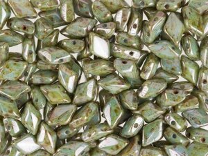 MATUBO® GEMDUO® CHALK WHITE GREEN LUSTER  03000/65455