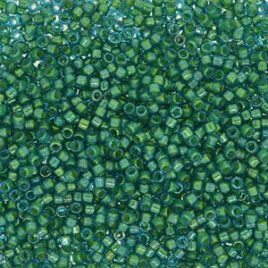 11/0 Delica Fancy Lined Aqua Green 2381