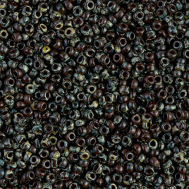 11/0 Roc. Transparent Red-Brown Picasso 4503