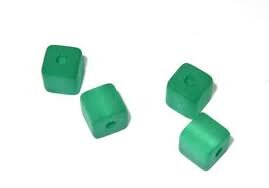 6 x 6mm Würfel Polaris Grün Matt