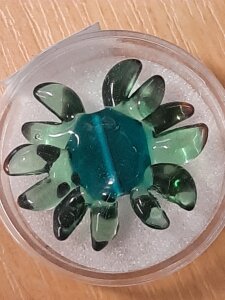 Glasperle Blume Grün