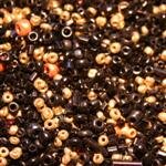 Rocailles-Stiftemix Schwarz-Gold