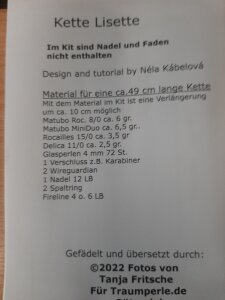 Anleitung Kette Lisette Braun/Beige von Néle Kábelová