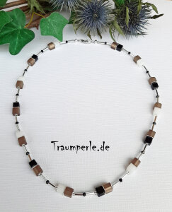 Anleitung Swarovski Würfelkette Schwarz/Grau von Tanja Fritsche