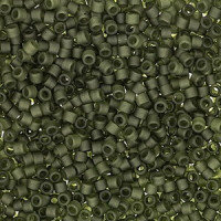 11/0 Delica Matt Transparent Dark Olive 2404