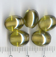 Glasperlen Oval Transparent Grün