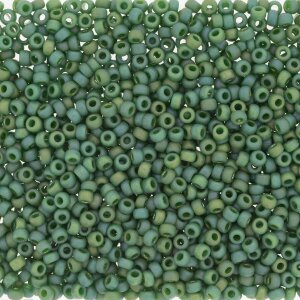 11/0 Roc. Matt Opak Glaze Rainbow Green 4699