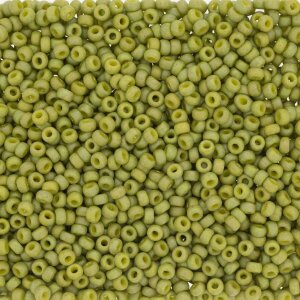 11/0 Roc. Matt Opak Glaze Rainbow Olive Green 4697