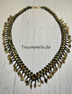 Anleitung Kette Rula Hoop in Braun/Grün von Tanja Fritsche