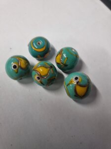 Glassperle Vogel Türkisgrün