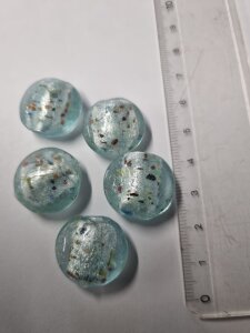 Glasperlen Rund Hellblau