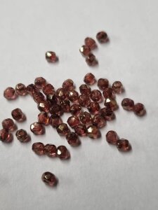 2mm Facettiert Glasschliffperlen Rose/Gold Topaz Luster