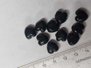Glasperlen Schwarz Herzform