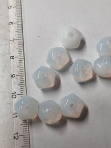 10mm Glasperlen Opal Weiß