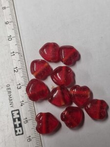 Glasperlen Rot Herzform