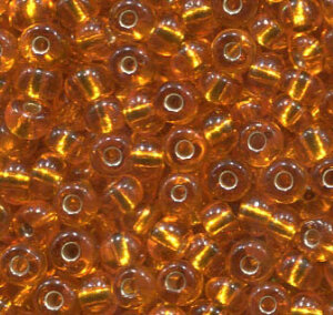4mm Rocailles Orange mit Silbereinzug 97000