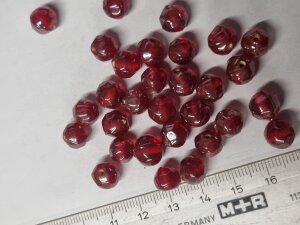 8mm Glasperlen Rot Transparent Luster