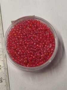 2,6mm Rocailles Himbeer Transparent leicht Rainbow