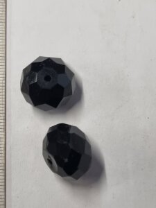 18mm Glasperlen Rondell Facettiert Dunkelrot