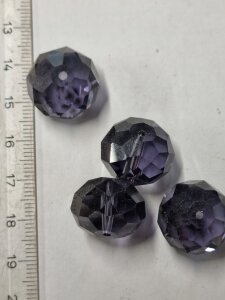 18mm Glasperlen Rondell Facettiert Tanzanite
