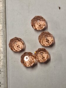 12mm Glasperlen Rondell Facettiert Rose