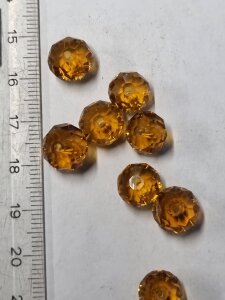 10mm Glasperlen Rondell Facettiert Topaz