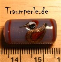Glassperle Vogel Lila