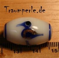 Glassperle Vogel Weiß