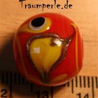 Glassperle Vogel Rot