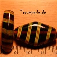 Glasperlen Raute Violett-Gelb