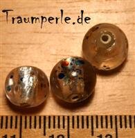 Glasperlen Klar mit Farbpunkten