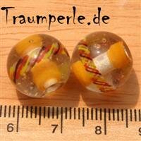 Glasperlen Klar mit Orange